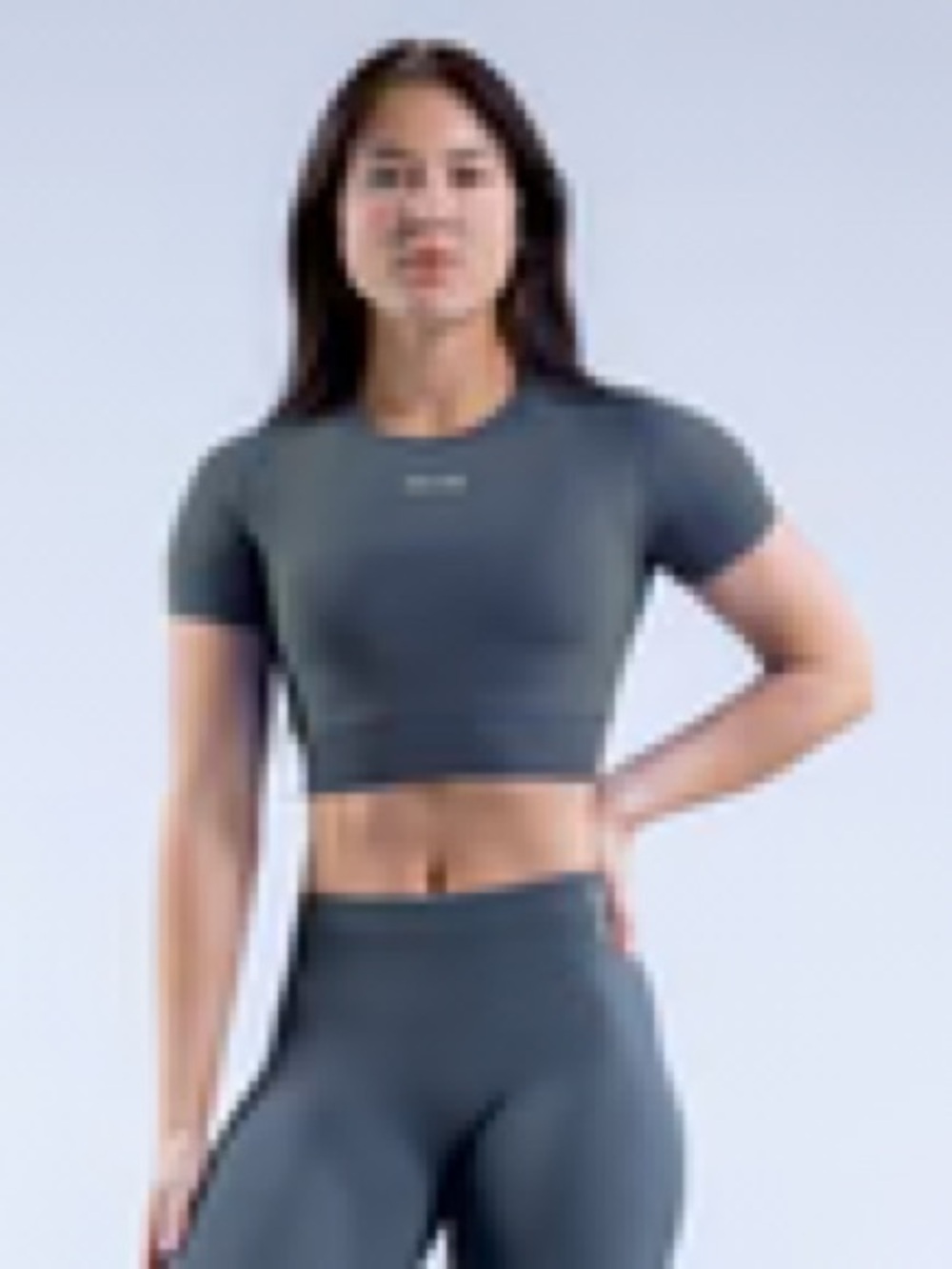Seamless Cropped Tee in Dark Gray
